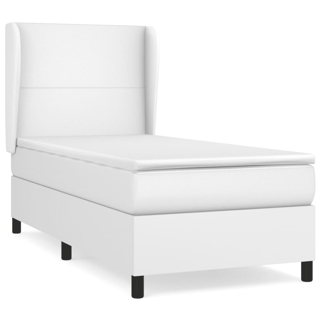 Sommier à lattes de lit avec matelas Blanc 90x200 cm Similicuir - XIOS