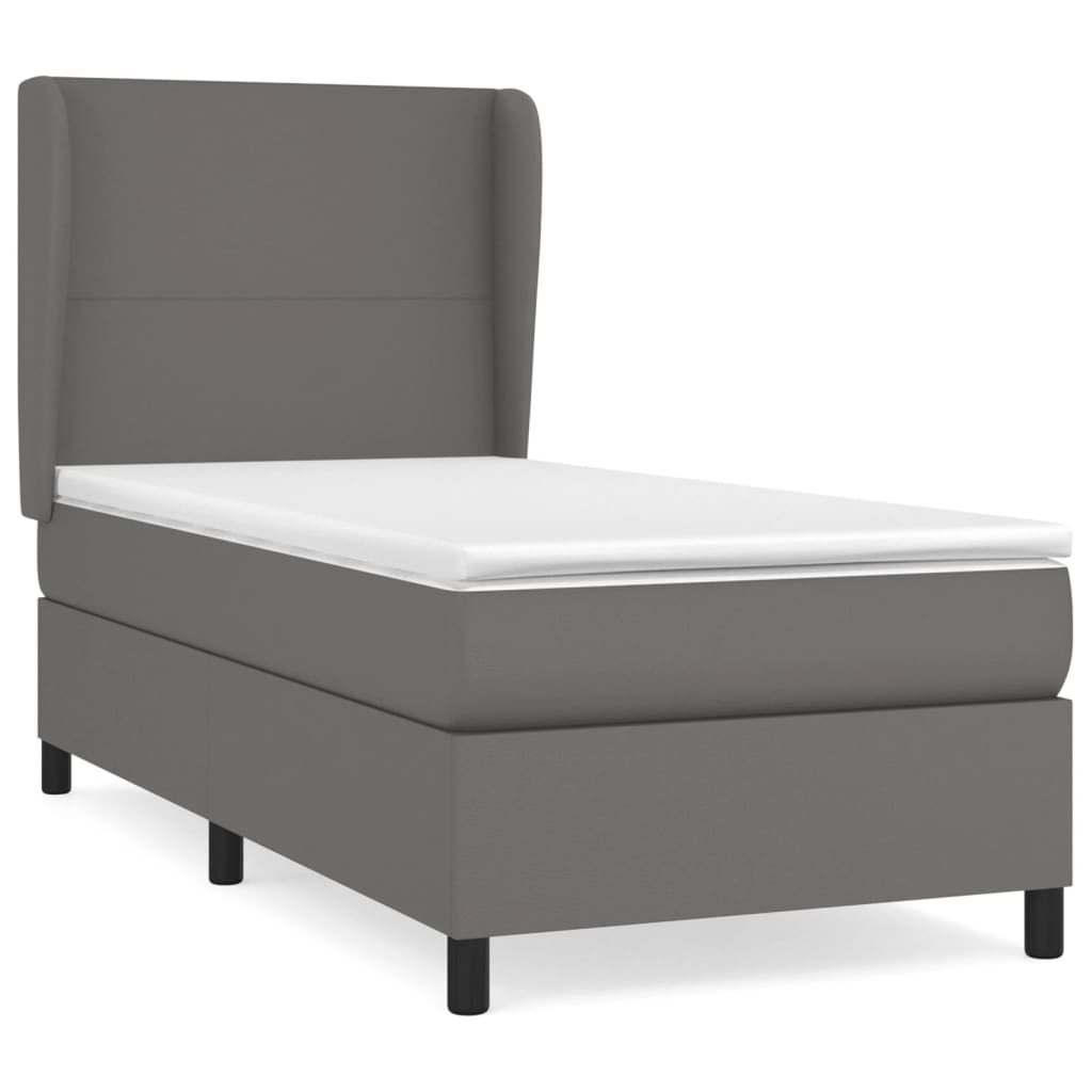 Sommier à lattes de lit avec matelas Gris 100x200 cm Similicuir - XIOS