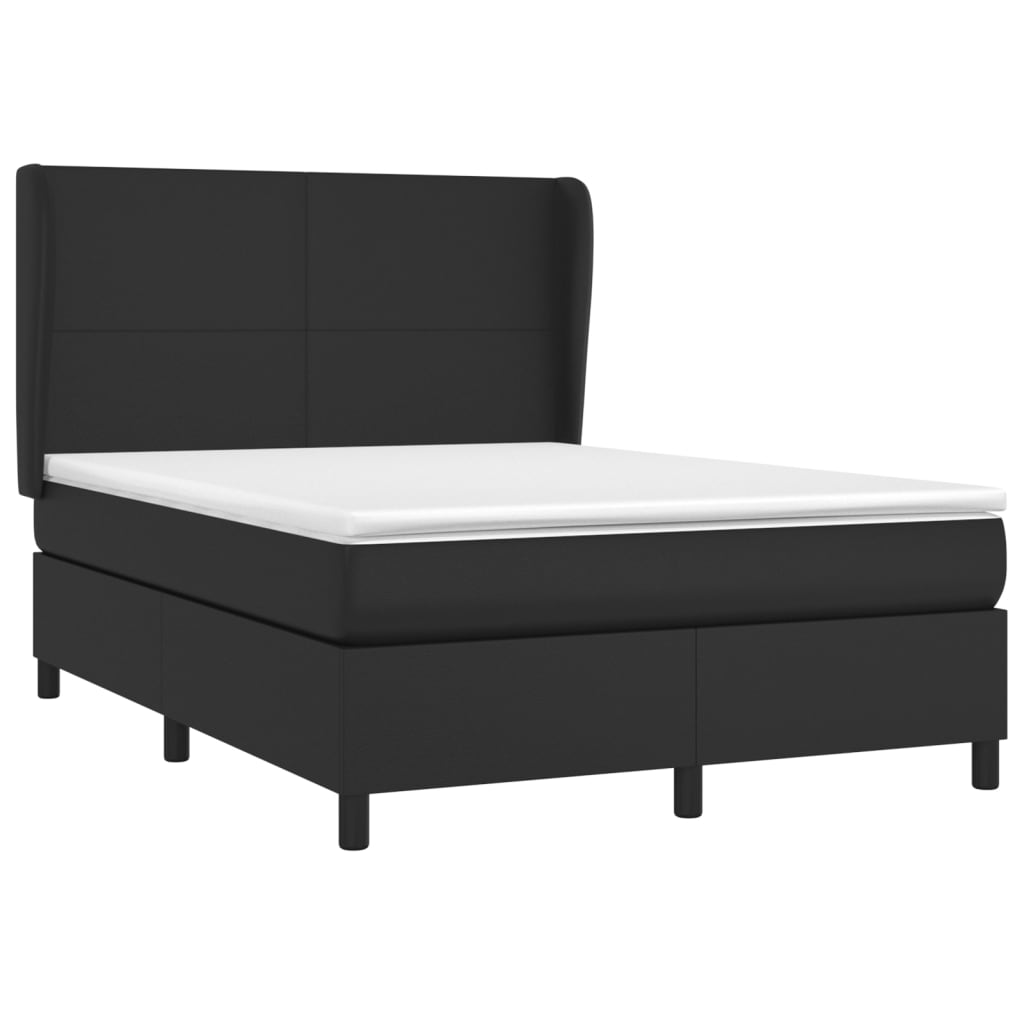 Sommier à lattes de lit avec matelas Noir 140x190 cm Similicuir - XIOS