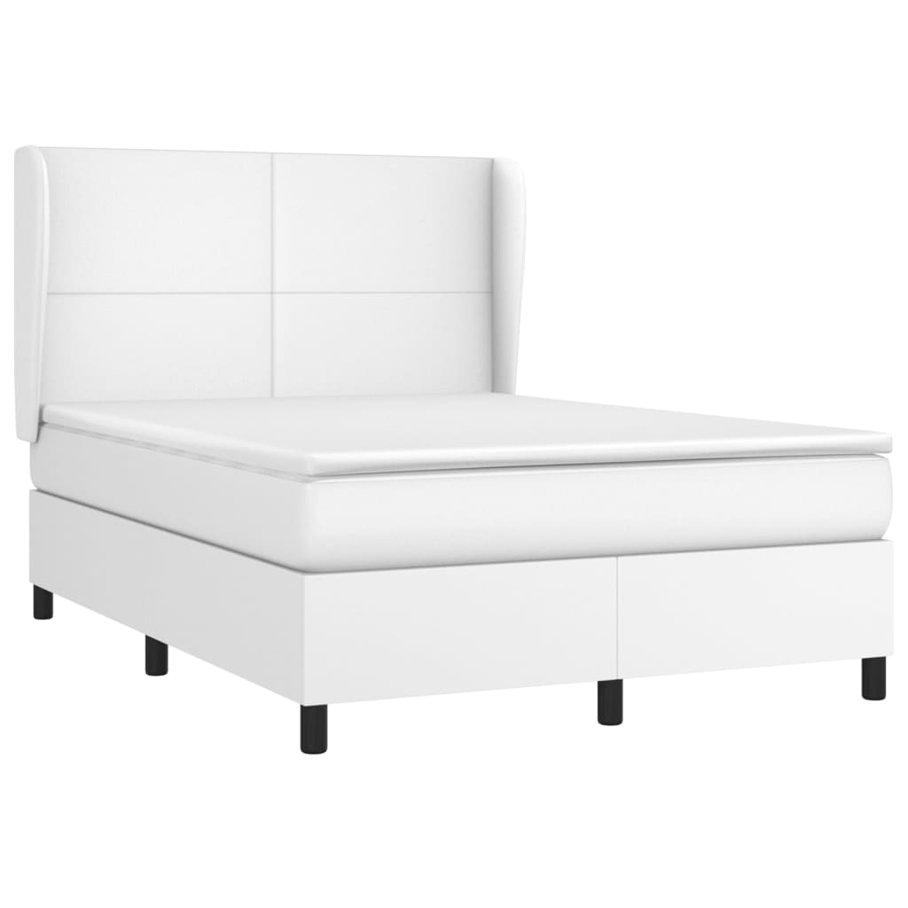 Sommier à lattes de lit avec matelas Blanc 140x190cm Similicuir - XIOS