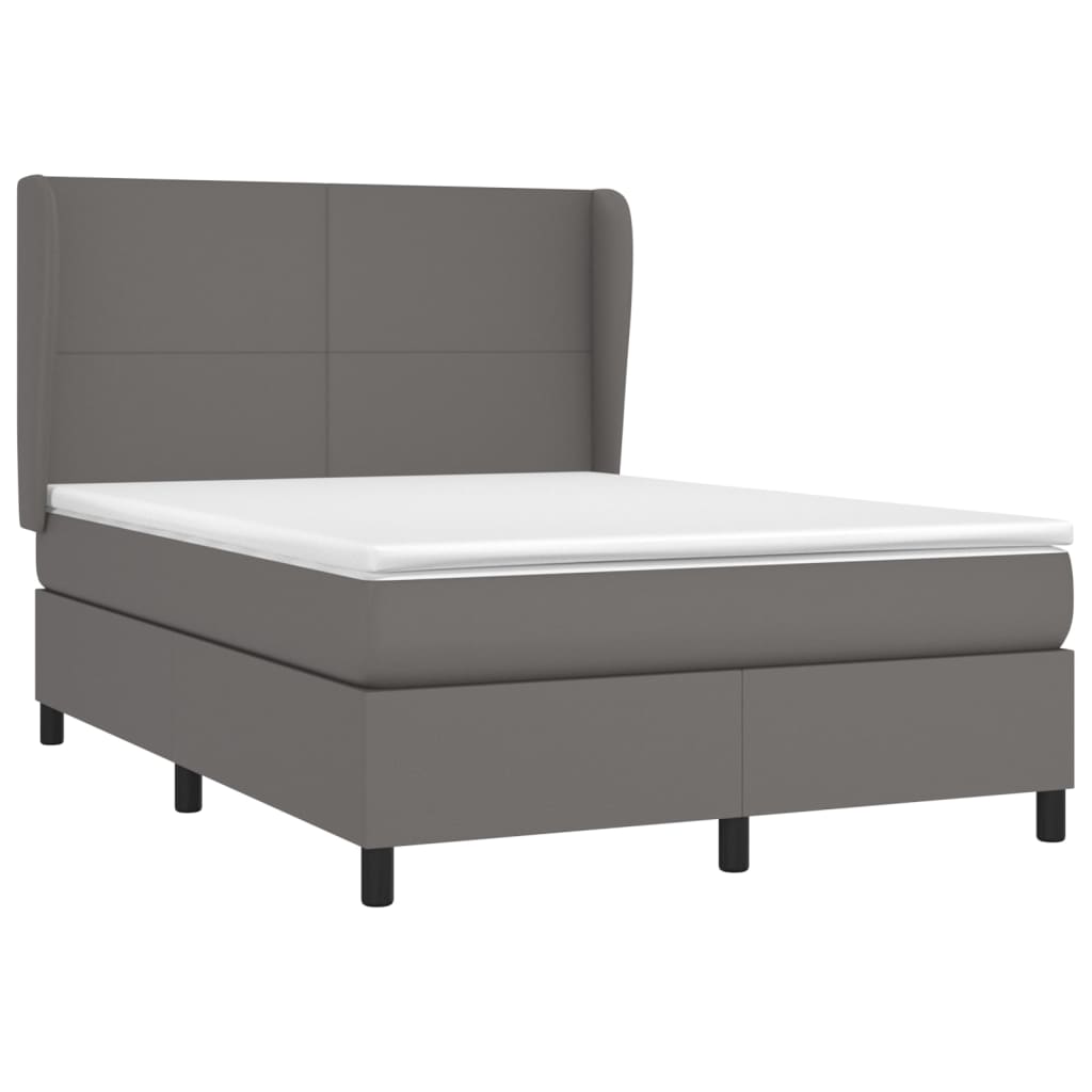 Sommier à lattes de lit avec matelas Gris 140x190 cm Similicuir - XIOS