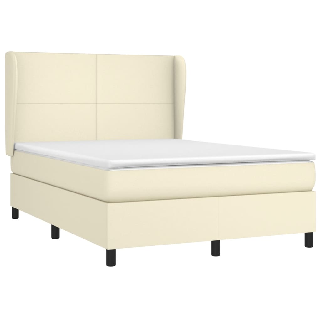 Sommier à lattes de lit avec matelas Crème 140x200cm Similicuir - XIOS