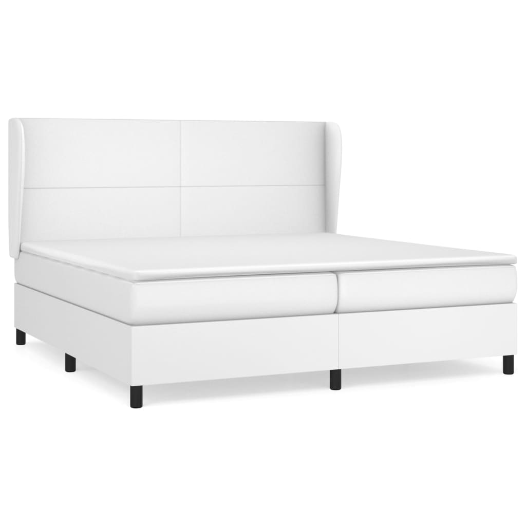 Sommier à lattes de lit avec matelas Blanc 200x200cm Similicuir - XIOS