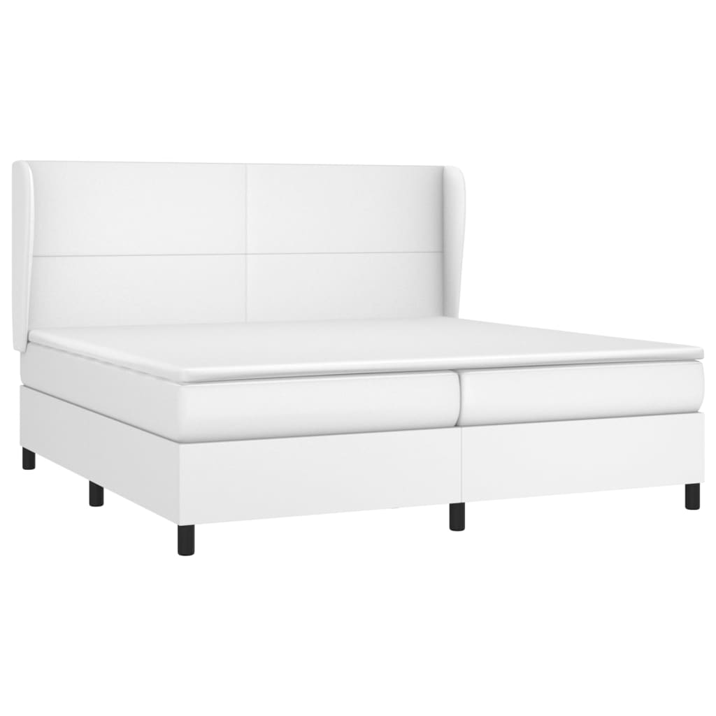Sommier à lattes de lit avec matelas Blanc 200x200cm Similicuir - XIOS