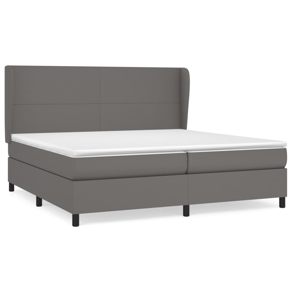 Sommier à lattes de lit avec matelas Gris 200x200 cm Similicuir - XIOS