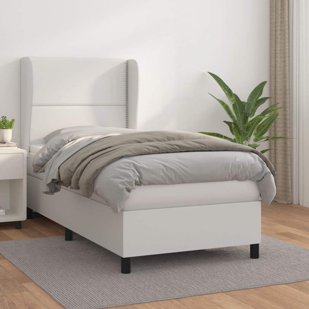 Sommier à lattes de lit avec matelas Blanc 100x200cm Similicuir - XIOS