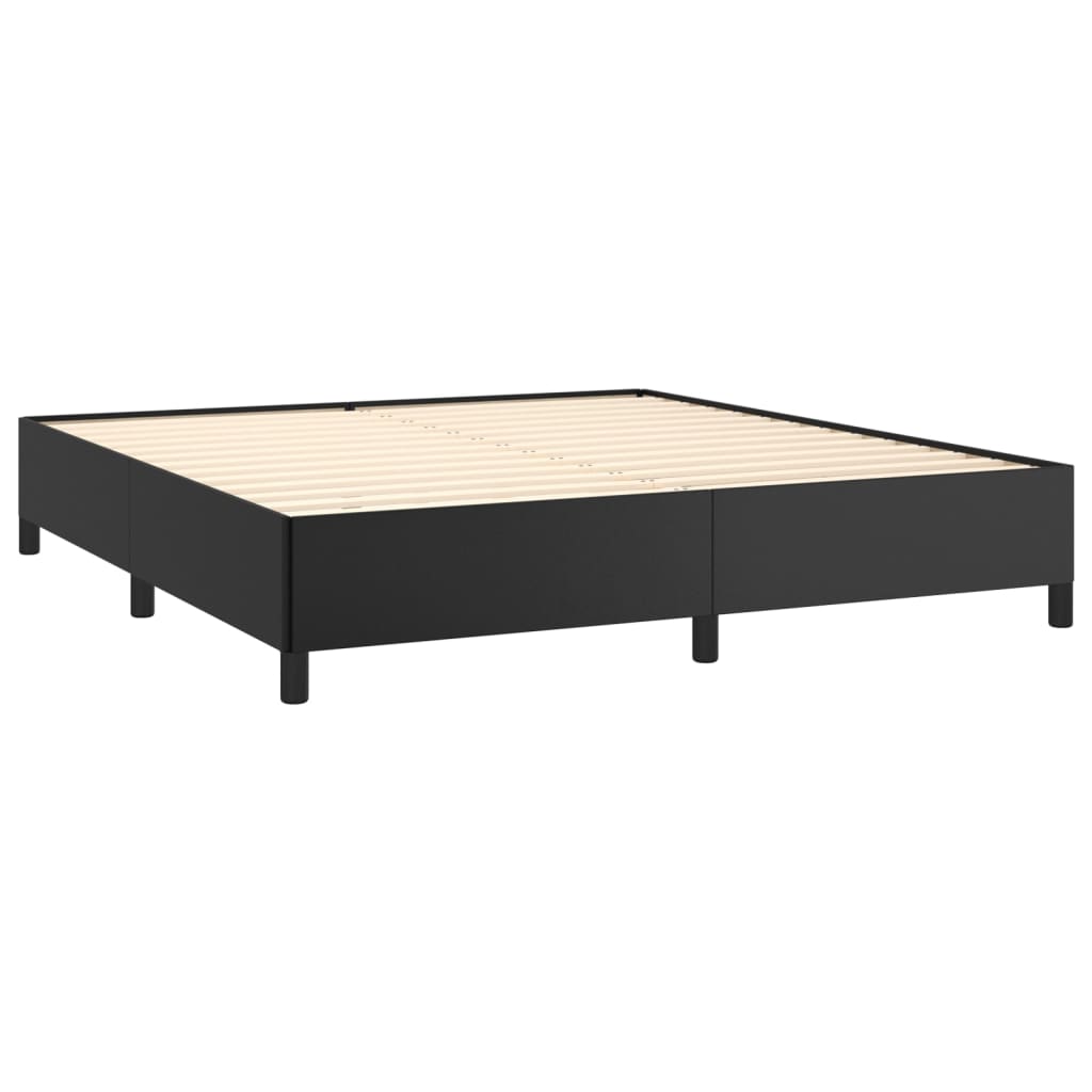 Sommier à lattes de lit avec matelas Noir 180x200 cm Similicuir - XIOS