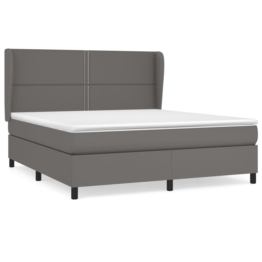 Sommier à lattes de lit avec matelas Gris 180x200 cm Similicuir - XIOS