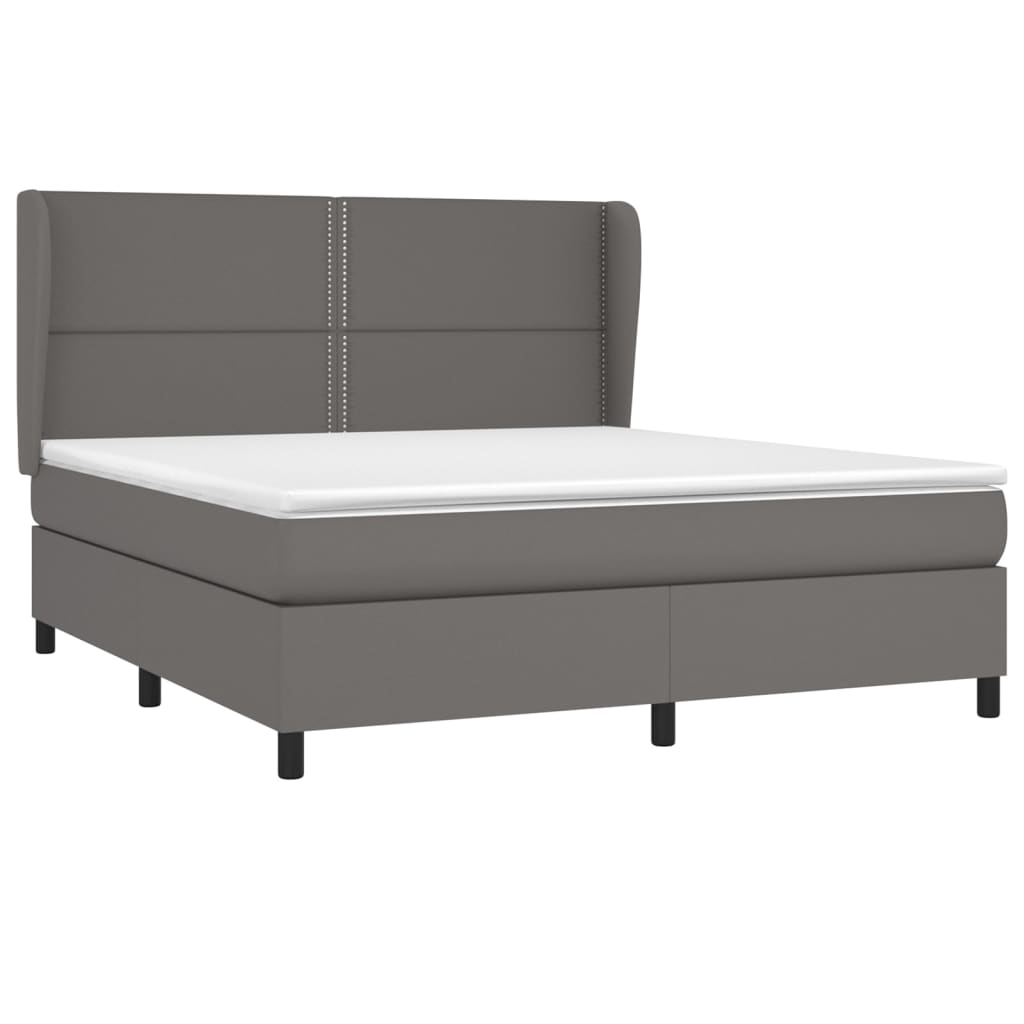 Sommier à lattes de lit avec matelas Gris 180x200 cm Similicuir - XIOS