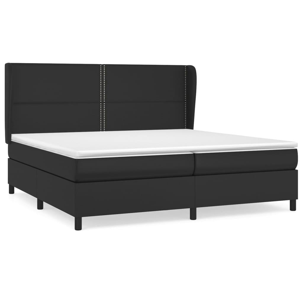 Sommier à lattes de lit avec matelas Noir 200x200 cm Similicuir - XIOS