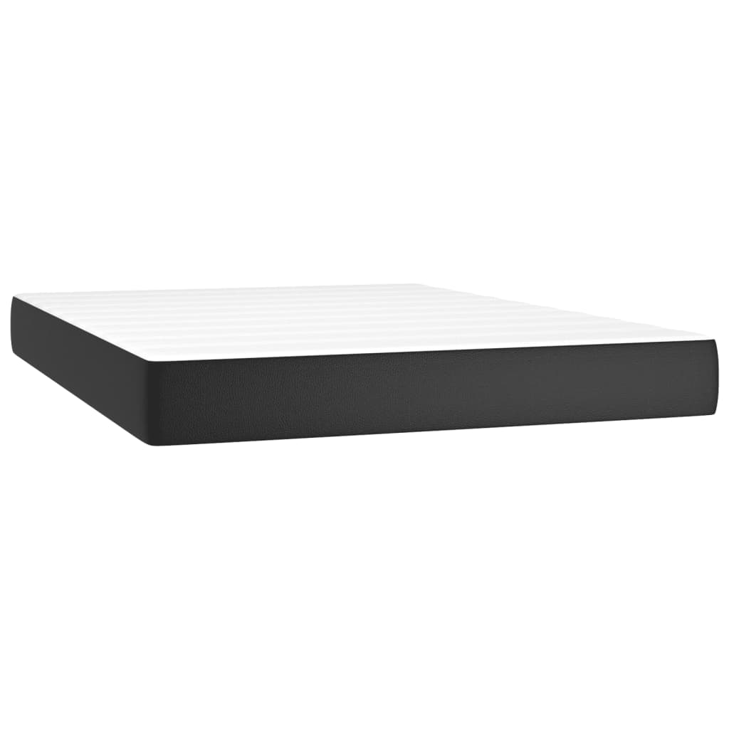Sommier à lattes de lit avec matelas Noir 140x190 cm Similicuir - XIOS