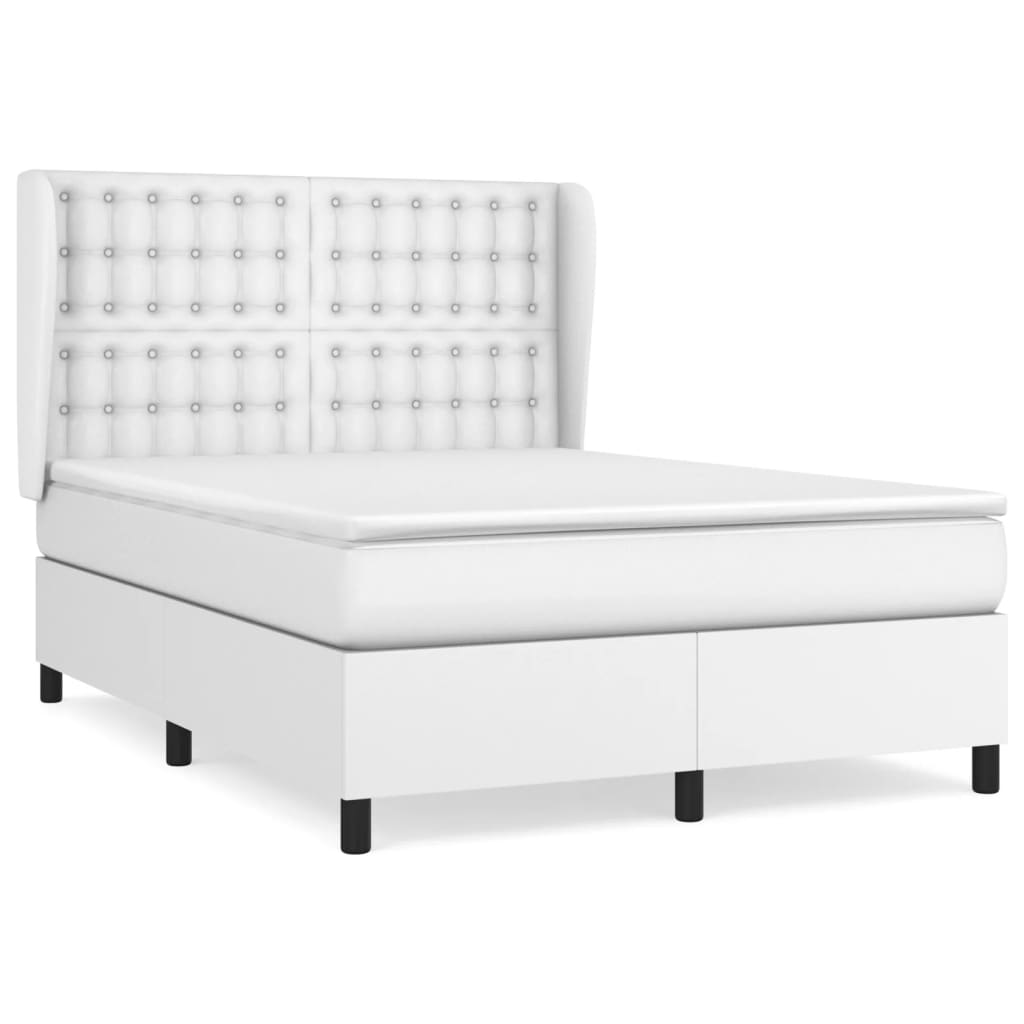 Sommier à lattes de lit avec matelas Blanc 140x200cm Similicuir - XIOS