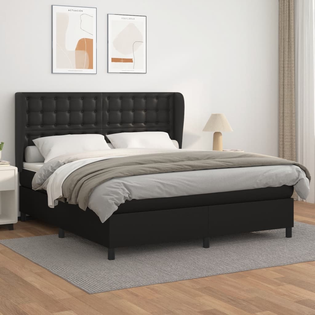 Sommier à lattes de lit avec matelas Noir 160x200 cm - XIOS