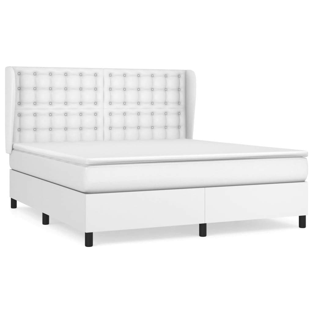 Sommier à lattes de lit avec matelas Blanc 160x200cm Similicuir - XIOS