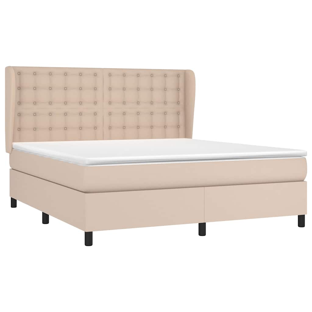 Sommier à lattes de lit avec matelas Cappuccino 160x200 cm