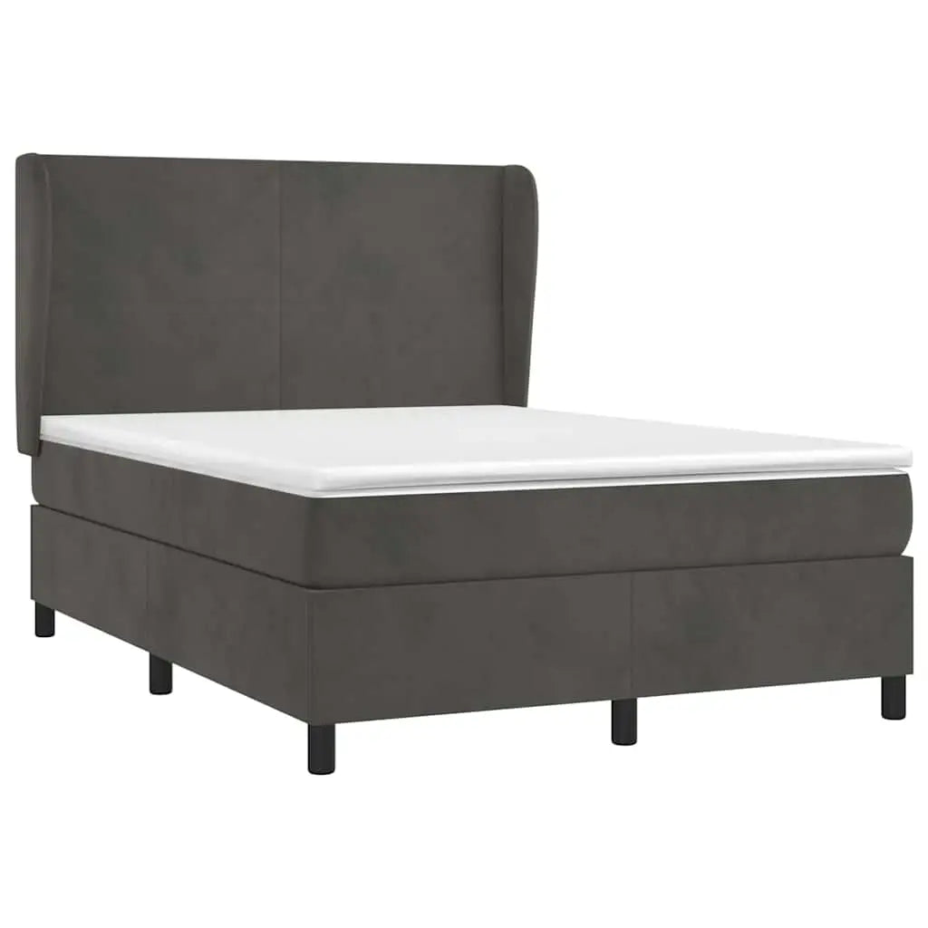 Sommier à lattes de lit et matelas Gris foncé 140x190cm Velours - XIOS