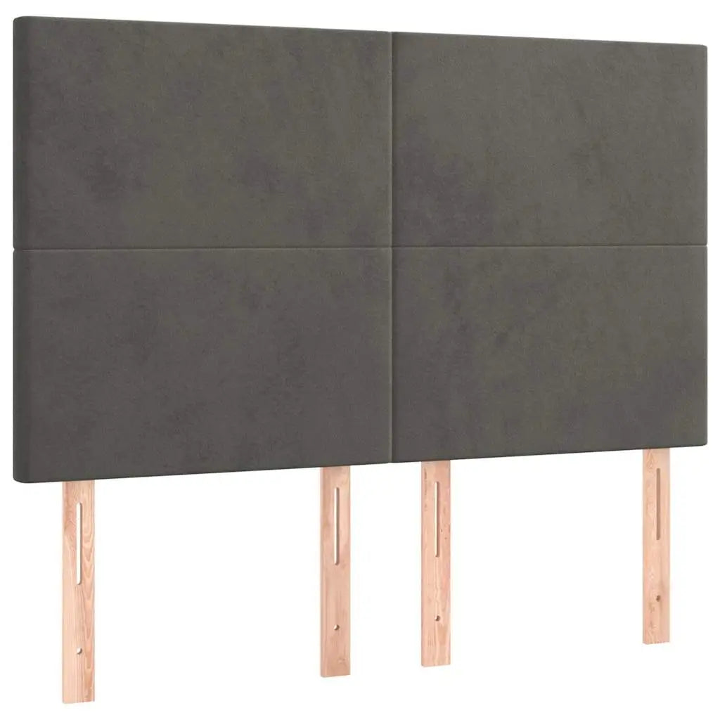 Sommier à lattes de lit et matelas Gris foncé 140x190cm Velours - XIOS