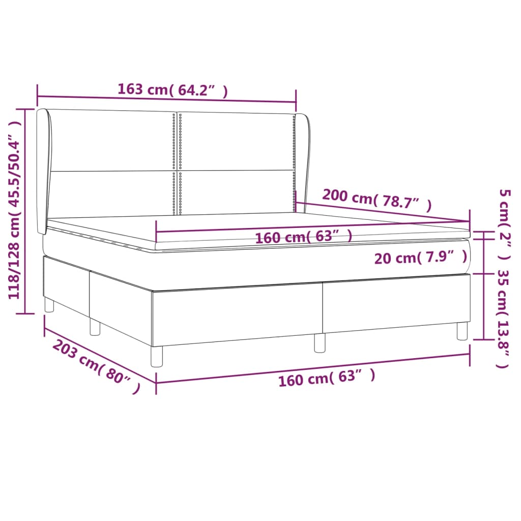 Sommier à lattes de lit avec matelas Rose 160x200 cm Velours - XIOS
