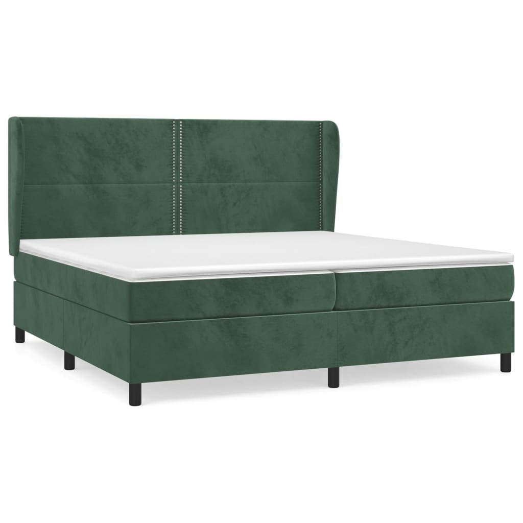 Sommier à lattes de lit et matelas Vert foncé 200x200cm Velours - XIOS
