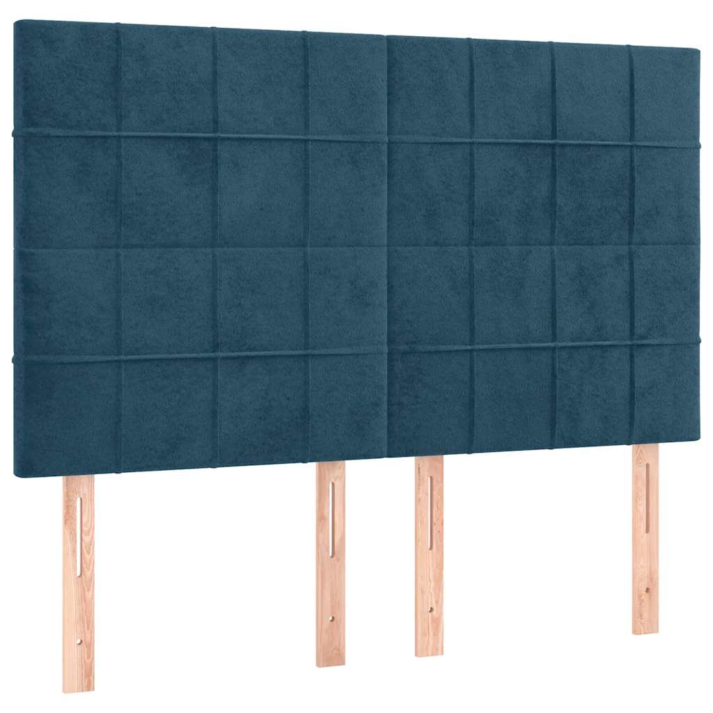 Sommier à lattes de lit et matelas Bleu foncé 140x190cm Velours - XIOS