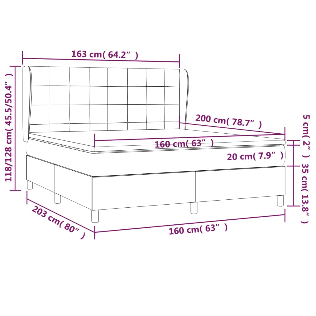 Sommier à lattes de lit avec matelas Rose 160x200 cm Velours - XIOS
