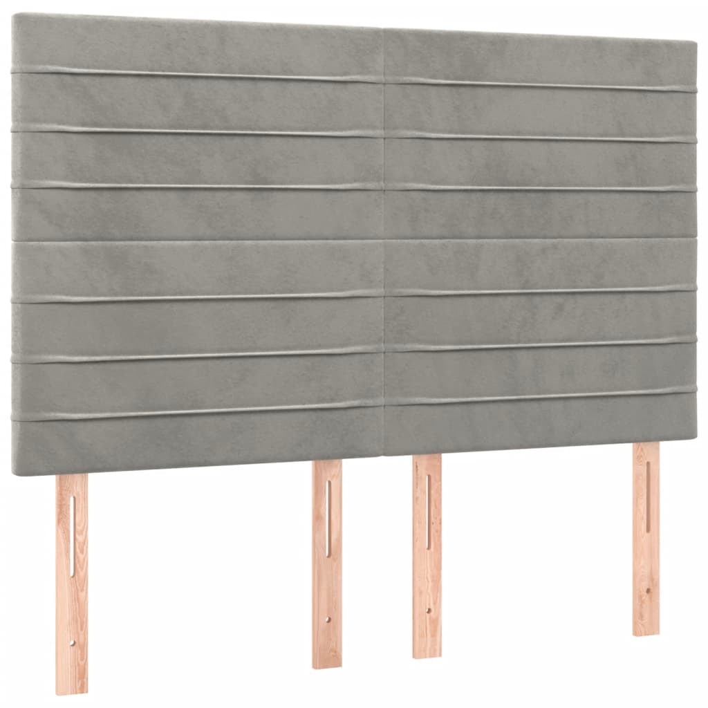 Sommier à lattes de lit et matelas Gris clair 140x200cm Velours - XIOS