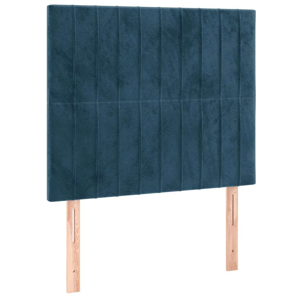 Sommier à lattes de lit avec matelas Bleu foncé 90x190 cm
