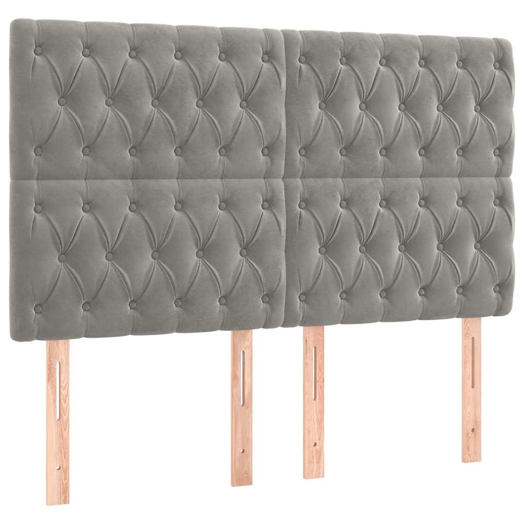Sommier à lattes de lit et matelas Gris clair 140x190cm Velours