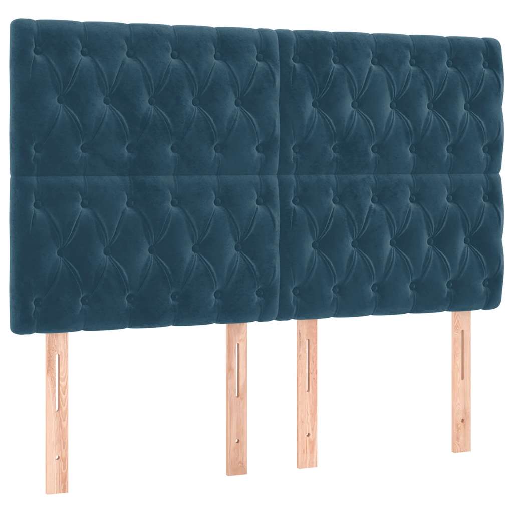 Sommier à lattes de lit et matelas Bleu foncé 140x190cm Velours - XIOS