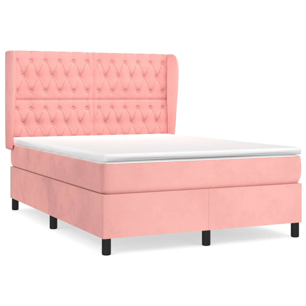 Sommier à lattes de lit avec matelas Rose 140x190 cm Velours - XIOS
