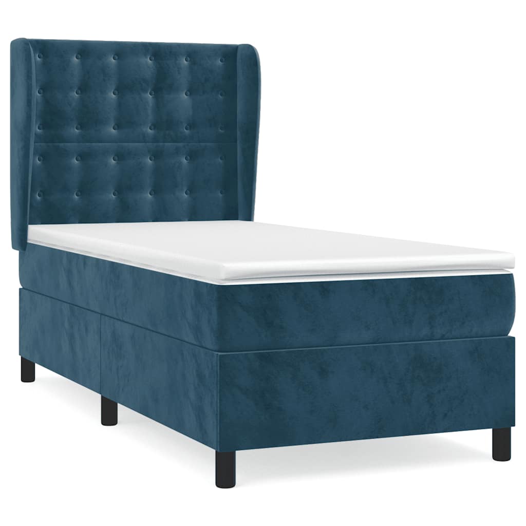 Sommier à lattes de lit avec matelas Bleu foncé 100x200 cm - XIOS