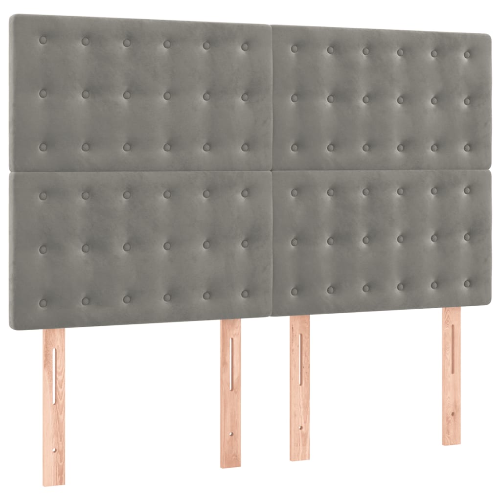 Sommier à lattes de lit et matelas Gris clair 140x190cm Velours - XIOS