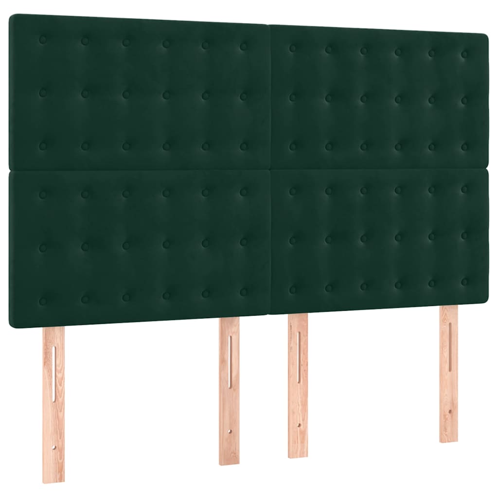 Sommier à lattes de lit et matelas Vert foncé 140x190cm Velours