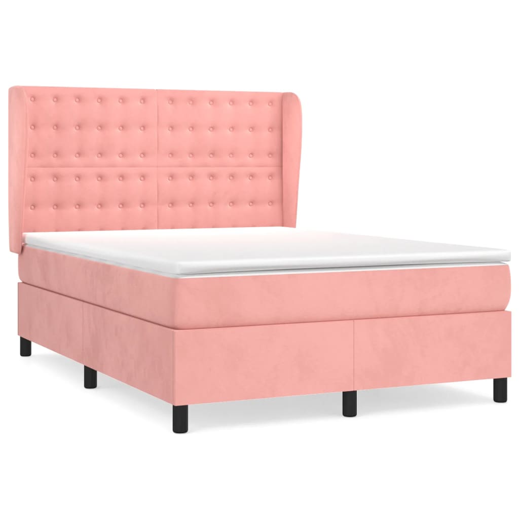 Sommier à lattes de lit avec matelas Rose 140x200 cm Velours - XIOS