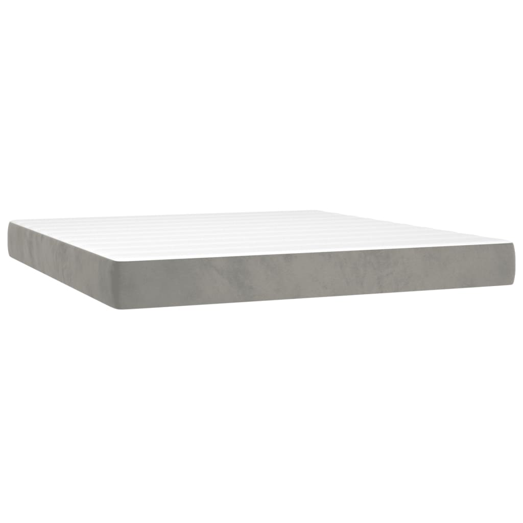 Sommier à lattes de lit et matelas Gris clair 160x200cm Velours - XIOS