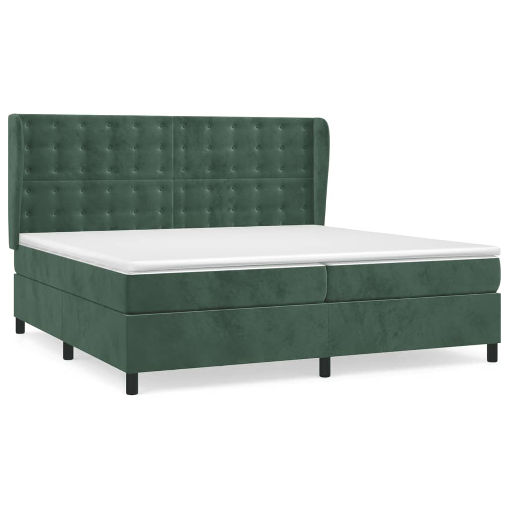 Sommier à lattes de lit et matelas Vert foncé 200x200cm Velours - XIOS
