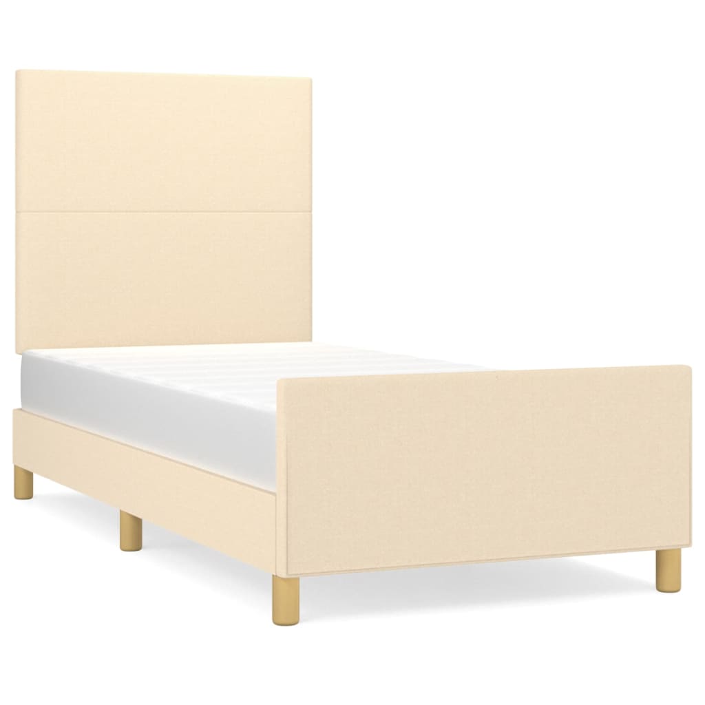 Cadre de lit sans matelas crème 80x200 cm tissu - XIOS