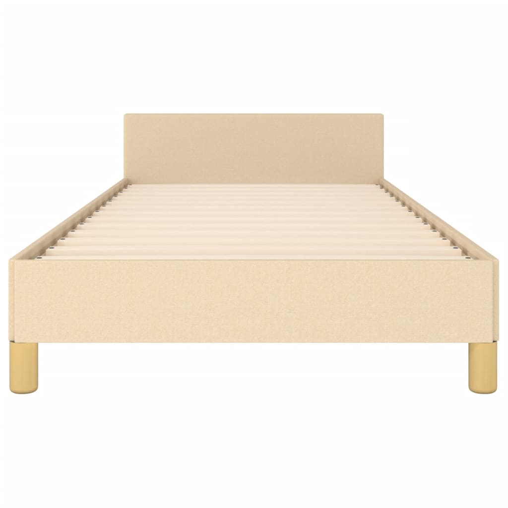 Cadre de lit sans matelas crème 90x190 cm tissu - XIOS