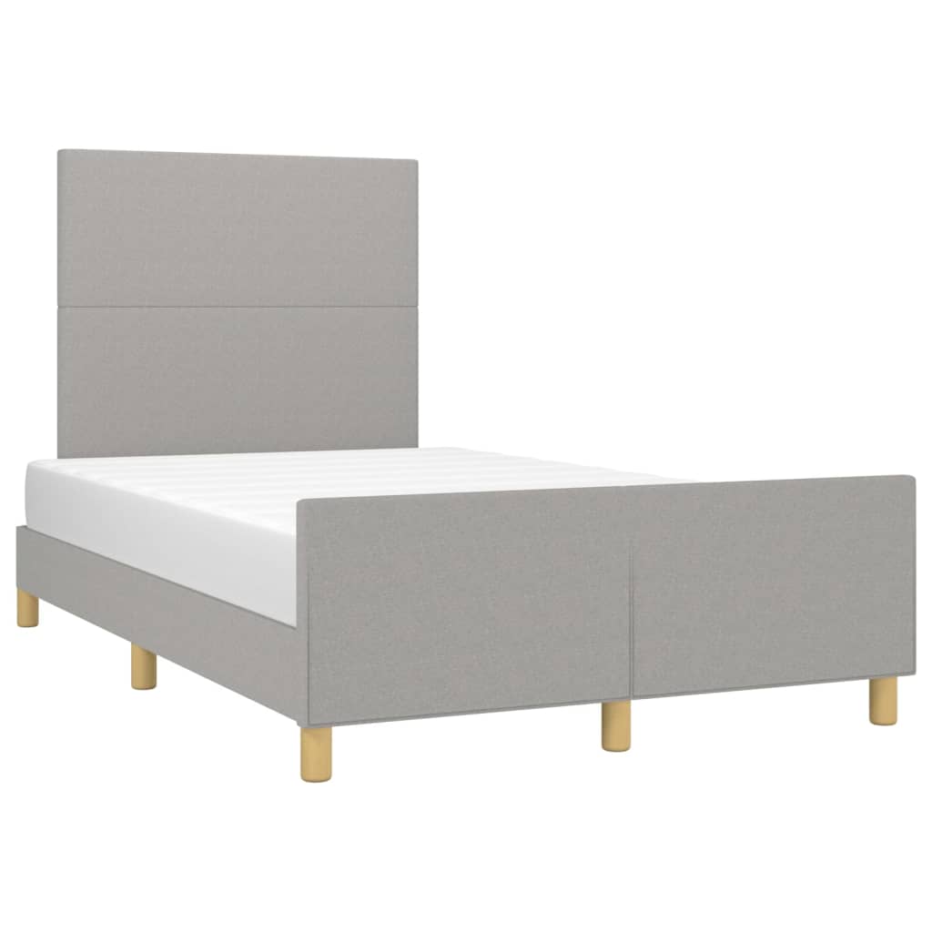 Cadre de lit sans matelas gris clair 120x200 cm tissu - XIOS