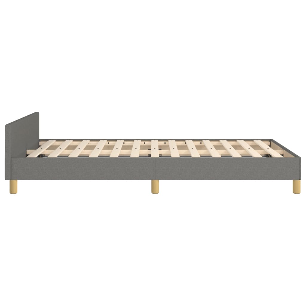 Cadre de lit sans matelas gris foncé 120x200 cm tissu - XIOS