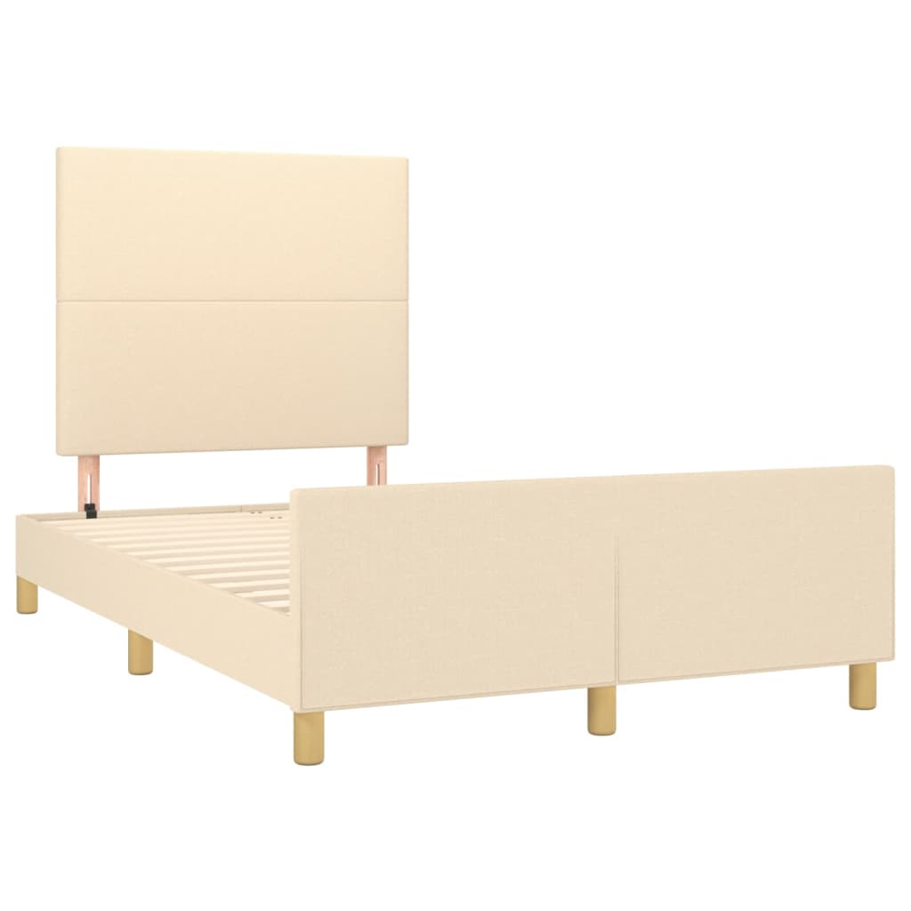 Cadre de lit sans matelas crème 120x200 cm tissu - XIOS