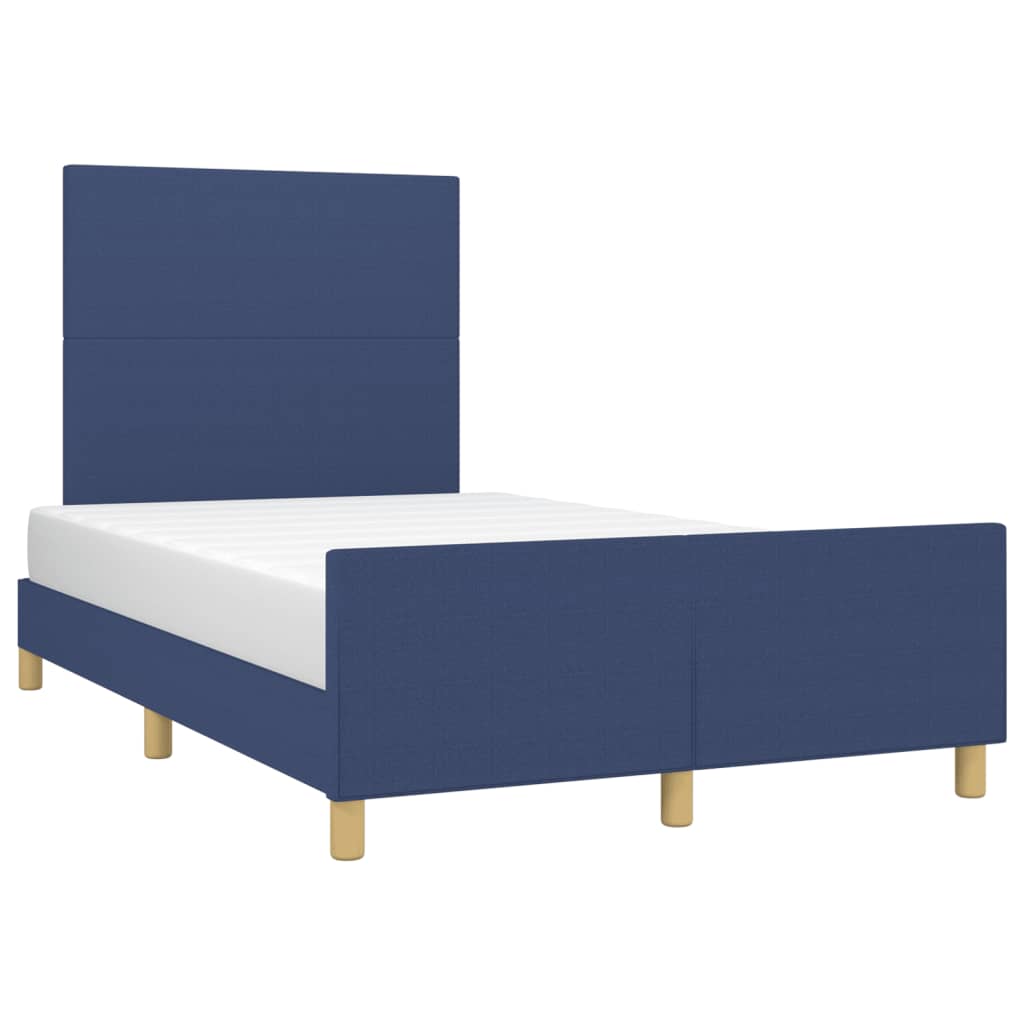 Cadre de lit sans matelas bleu 120x200 cm tissu - XIOS