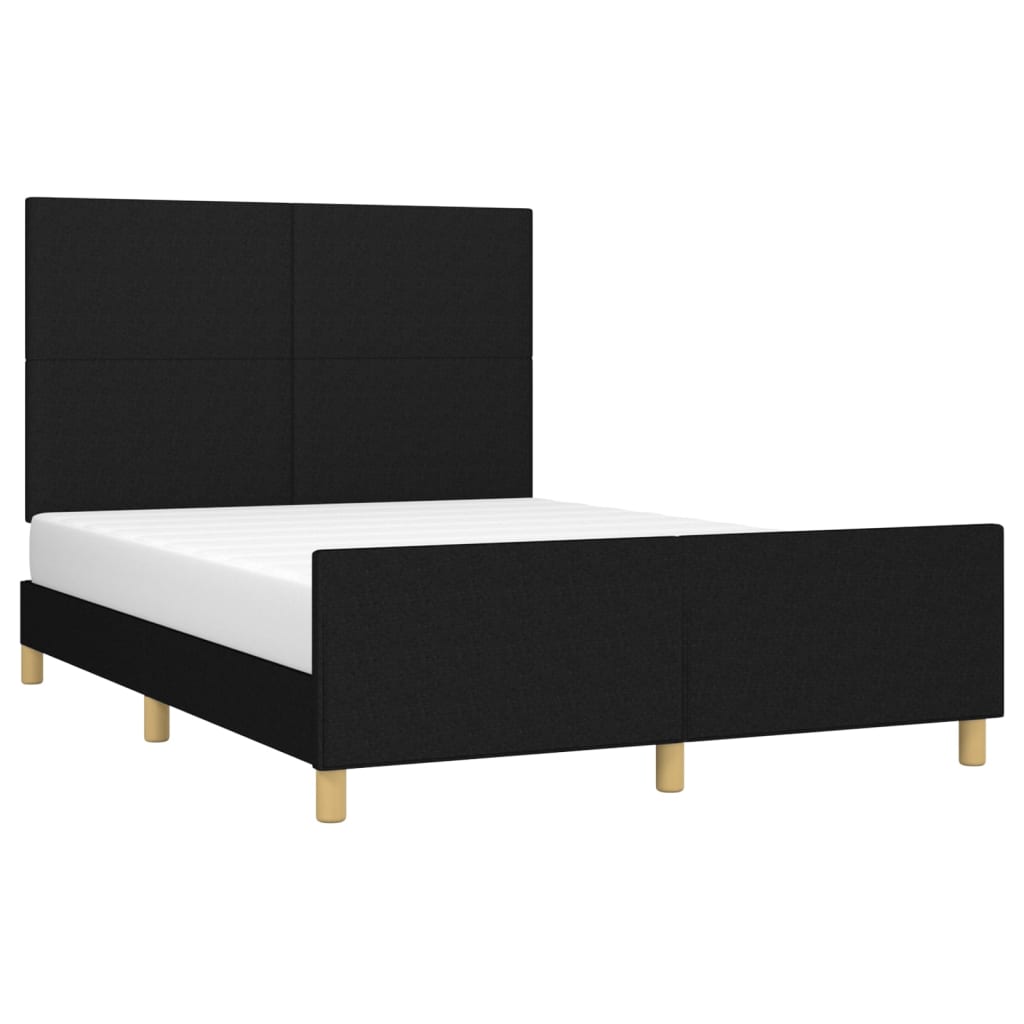 Cadre de lit sans matelas noir 140x190 cm tissu - XIOS