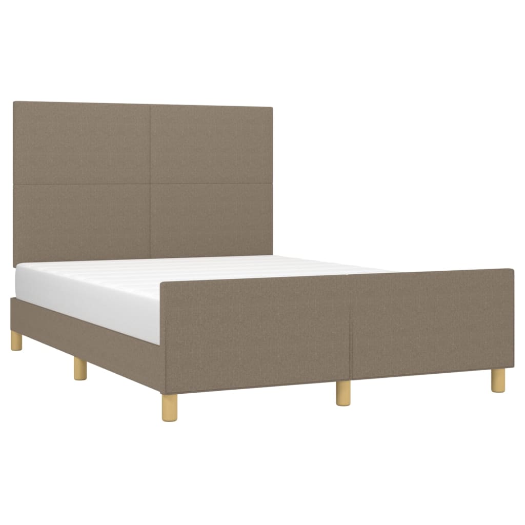 Cadre de lit sans matelas taupe 140x200 cm tissu - XIOS