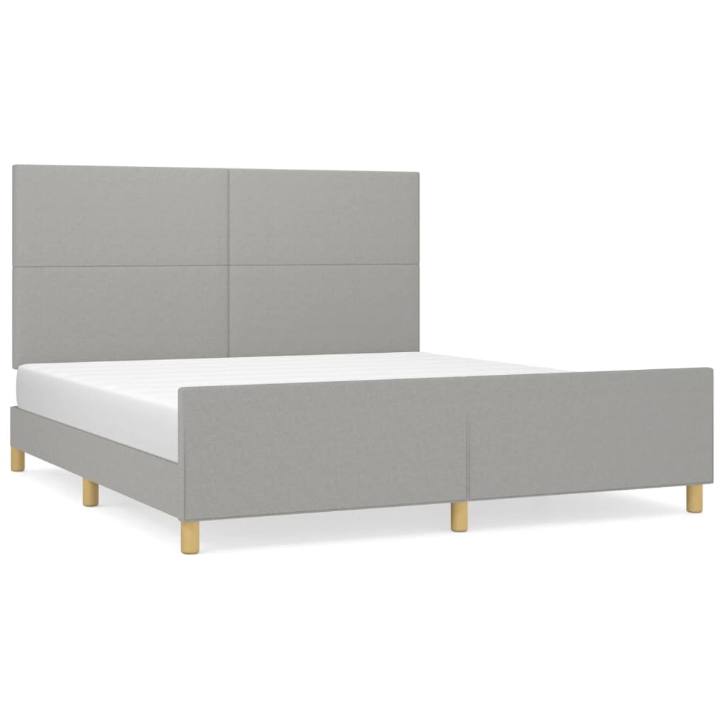 Cadre de lit sans matelas gris clair 160x200 cm tissu - XIOS