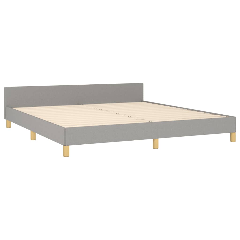 Cadre de lit sans matelas gris clair 160x200 cm tissu - XIOS