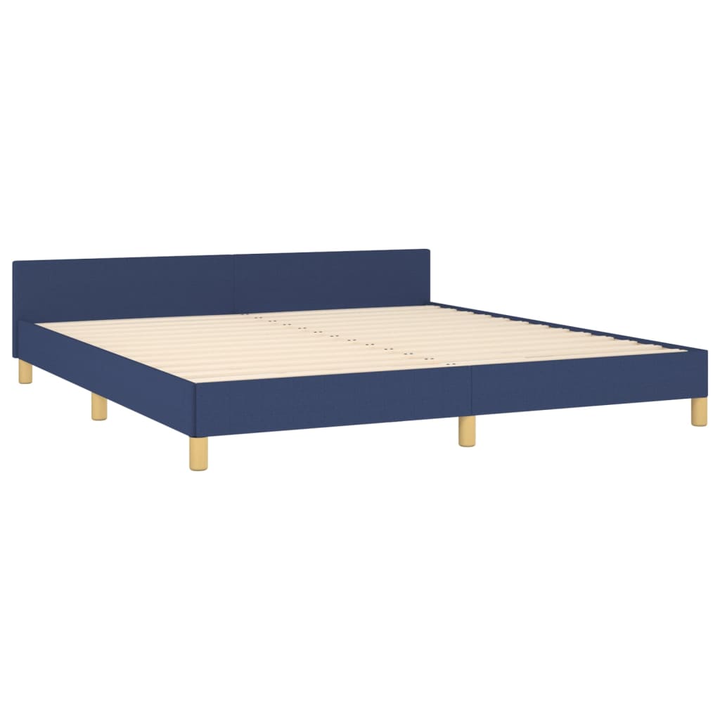 Cadre de lit sans matelas bleu 160x200 cm tissu - XIOS