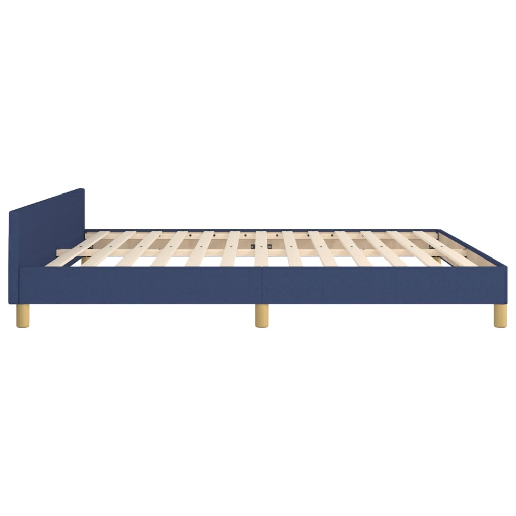 Cadre de lit sans matelas bleu 160x200 cm tissu - XIOS