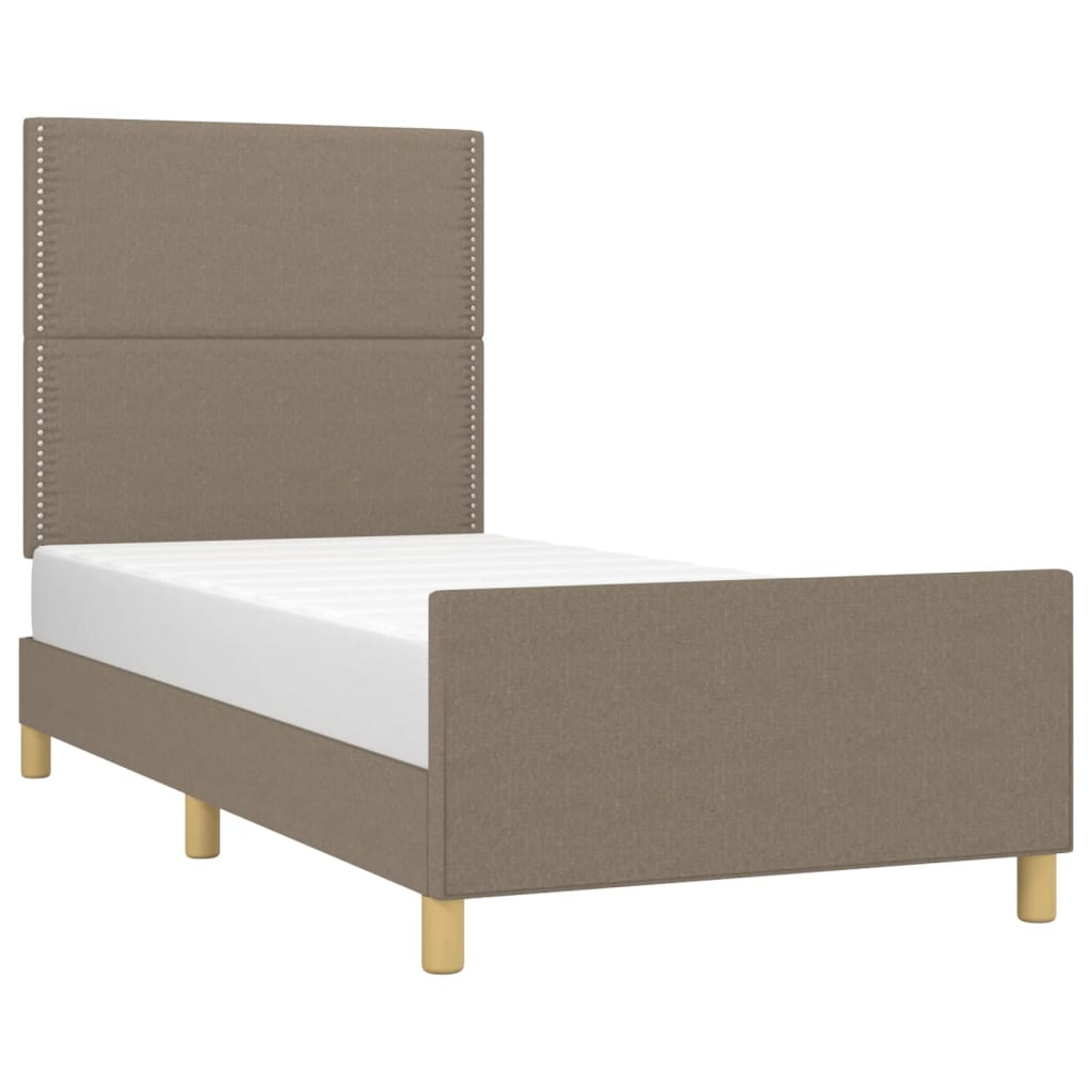 Cadre de lit sans matelas taupe 100x200 cm tissu - XIOS