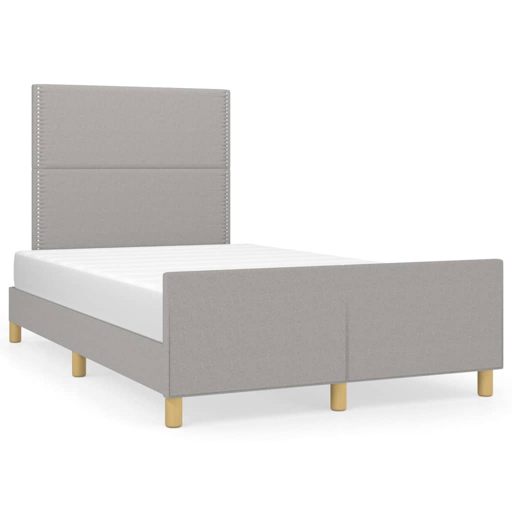 Cadre de lit sans matelas gris clair 120x200 cm tissu - XIOS